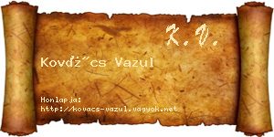 Kovács Vazul névjegykártya